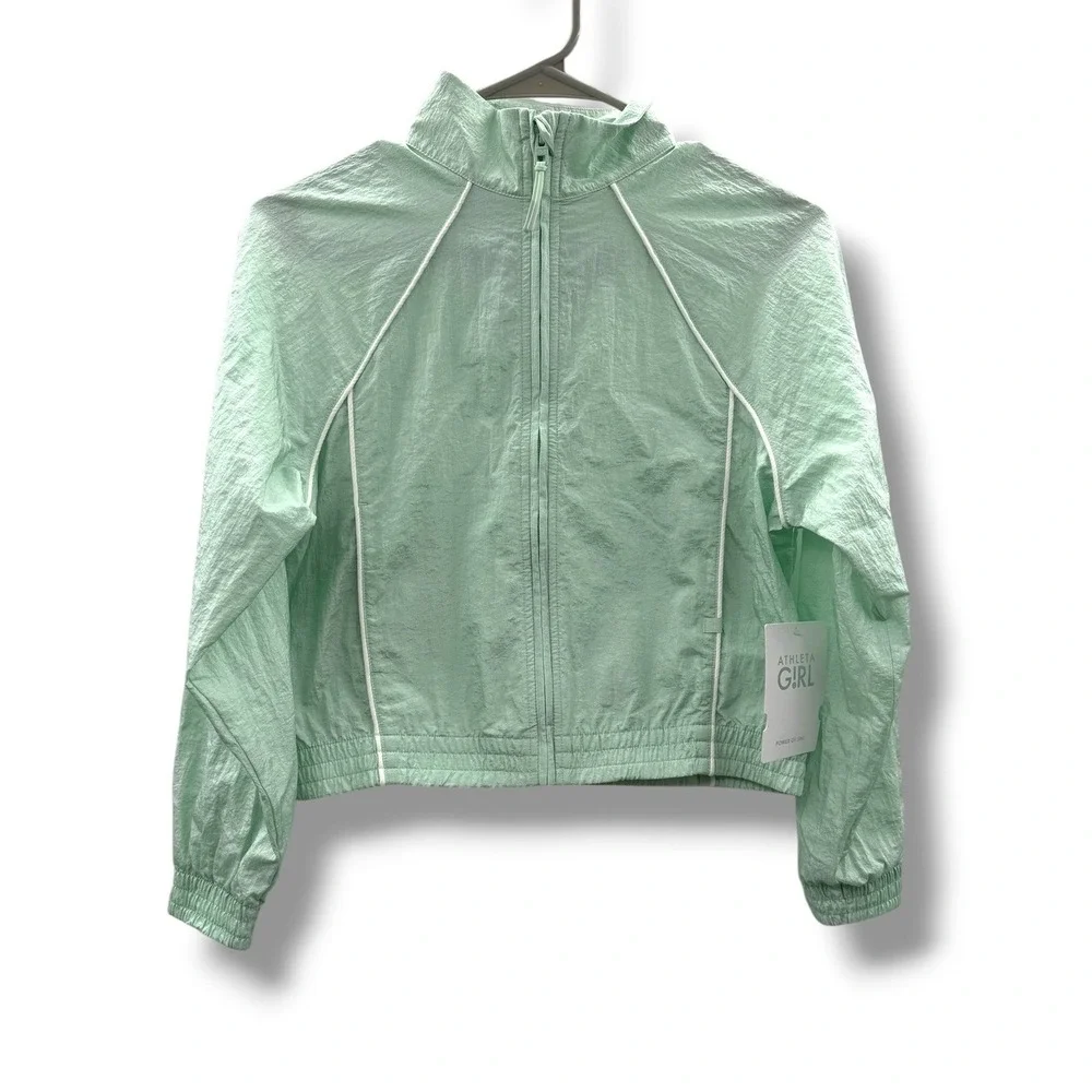 Athleta Girl Daybreak Jacket Girls Size‎ M 8-10 Sea Salt Green NWT Windbreaker